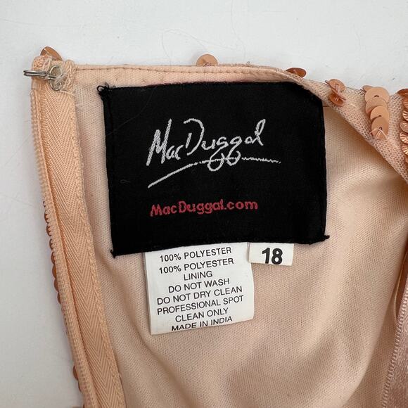 Mac Duggal Sequined Surplice Tulle Gown Evening Dress Pink - Picture 4 of 14